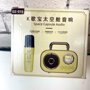 Mini Karaoke Machine for Kids Portable Bluetooth Speaker with 2 Microphones